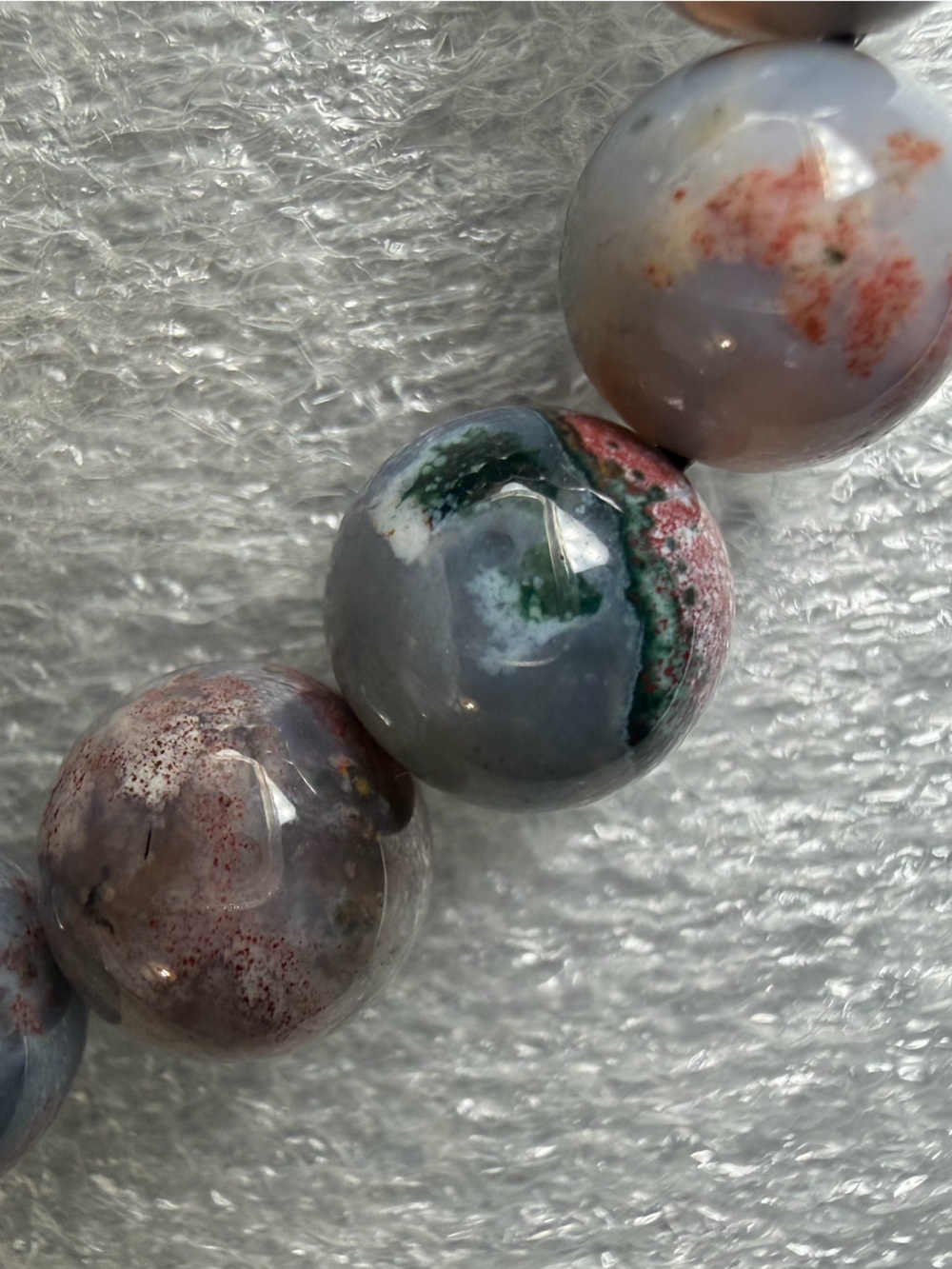 Gorgeous 10MM Colorful Ocean Jasper Natural Crystal Bracelet